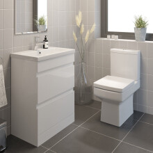 600mm Modern Bathroom Vanity Basin Soft Close Drawer Unit Toilet Gloss White