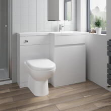 1100 mm Bathroom Vanity Unit Basin Toilet Combined Furniture Right Hand White