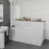 Bathroom 1600mm Single Ended Curved Bath 4mm Shower Screen Front Panel White 1