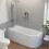 Modern Bathroom 1700mm J Shape Left Hand Bath Front Panel Corner Bathtub Acrylic 2