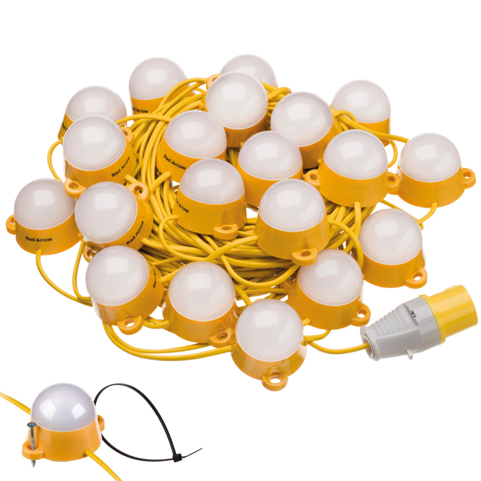 (50m) 110V LED Festoon Site Lighting Interconnectable 6500K