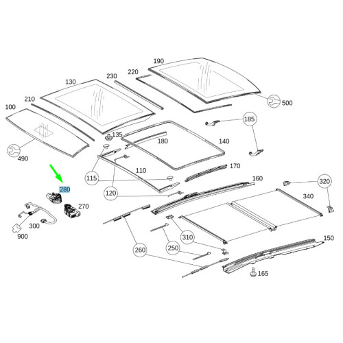MERCEDESBENZ E W212 sunroof Roller Blind Electric Motor A2128200008