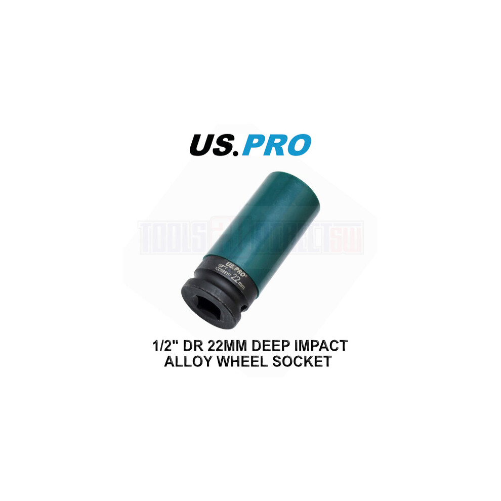 US PRO Tools Single 1/2" Dr 22mm Deep Impact Alloy Wheel Socket 3761