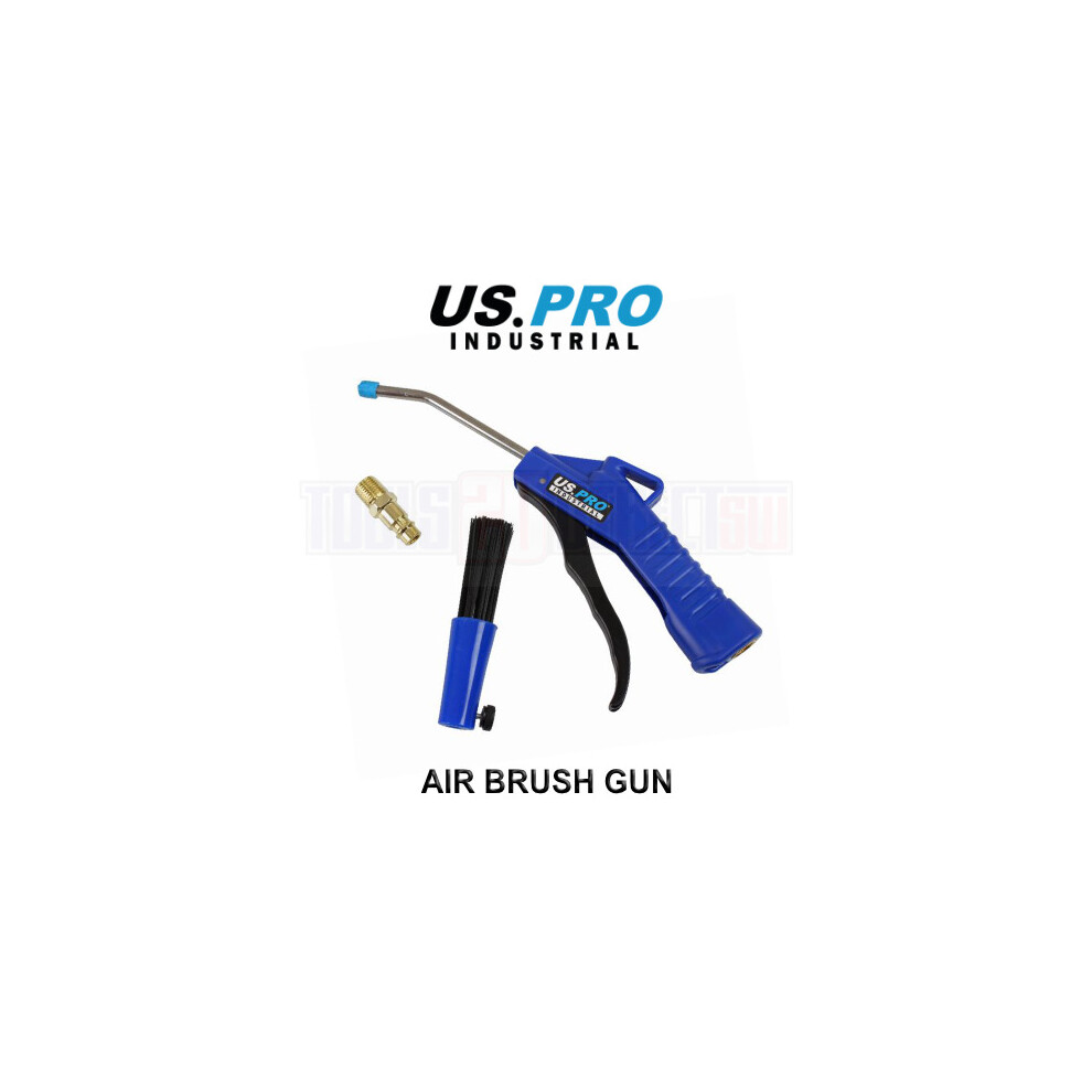 US PRO Industrial Air Blow Dust Gun With Brush Compressed Air Duster Tool 8606