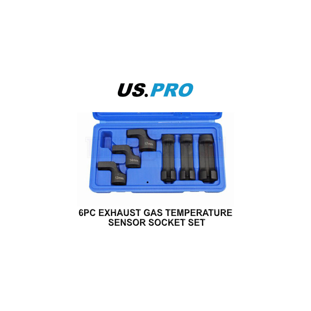 US PRO 6pc 3/8" dr Exhaust Gas Temperature Sensor Socket Set 13mm 14mm 17mm 7066