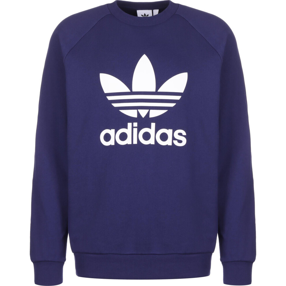 (Small) adidas 'Originals' Trefoil Crew Sweatshirt - Night Sky/White