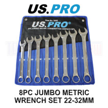 US PRO Tools Jumbo Spanners 8pc Long Reach Combination Wrench Spanner Set 22mm - 32mm 3442