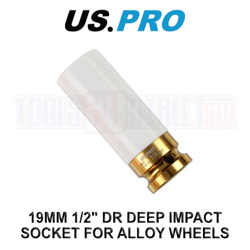 us pro US PRO Tools Single 1/2" Dr 19mm Deep Impact Alloy Wheel Socket 3841