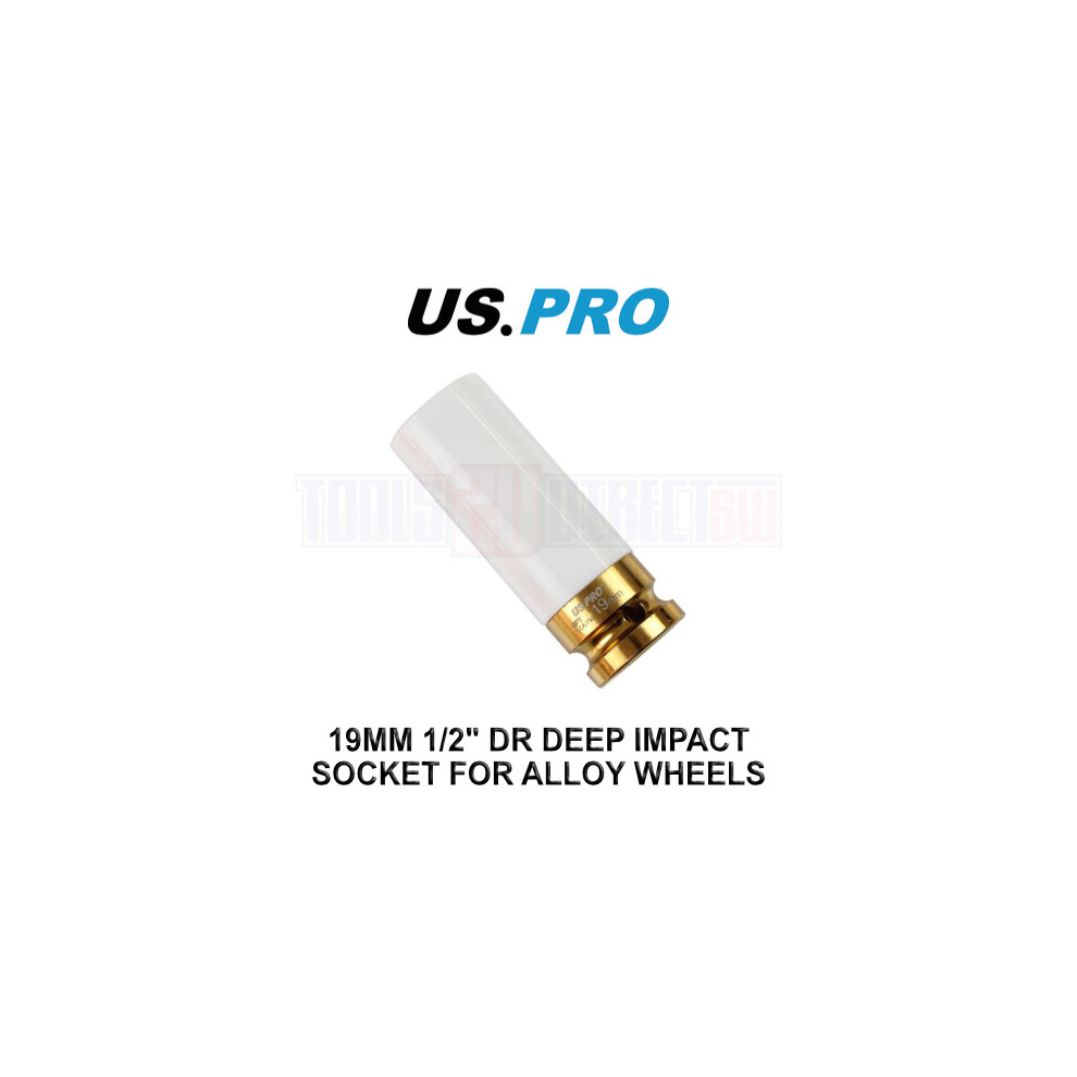 Us Pro Tools Single 1/2" Dr 19Mm Deep Impact Alloy Wheel Socket 3841