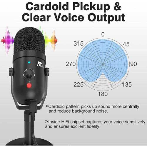 NEW-OPENED BOX NJSJ USB Microphone for Recording and Streaming on PC Mac Game Streaming Skype 2