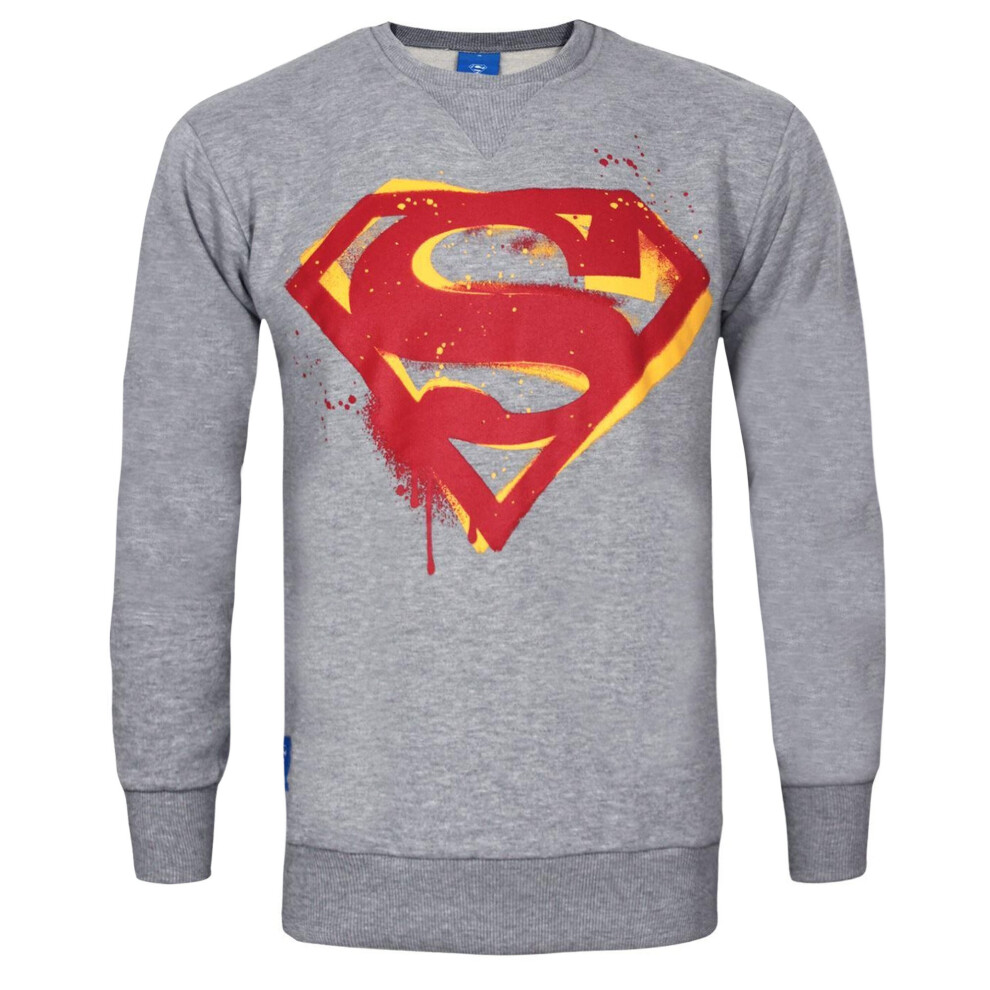 DC Comics Official Mens Superman Stencil Sweatshirt