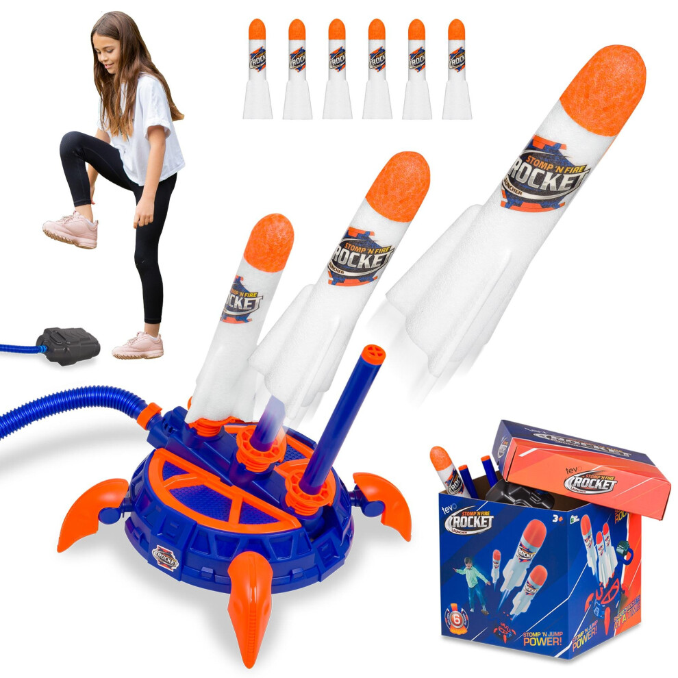 Tevo Stomp 'n' Fire Air Rocket Launcher With 6 Foam Rockets