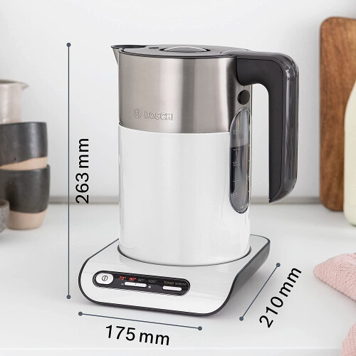 Bosch (Black) Bosch Styline TWK8633GB Variable Temperature Cordless Kettle 1.5 Litres 1