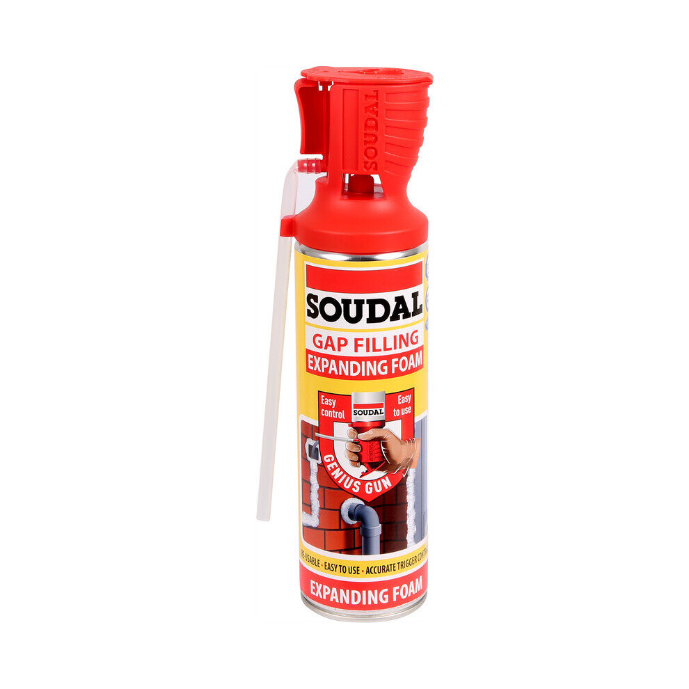 Soudal Genius Gun Gap Crack Filler 500Ml Expanding Foam B3 Pu Polyurethane 5411183112575