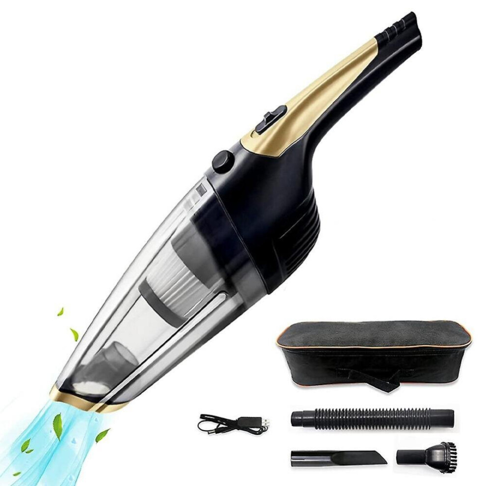 Handheld Vacuum Cleaner Cordless,with Usb Charging Cable (black+gold)