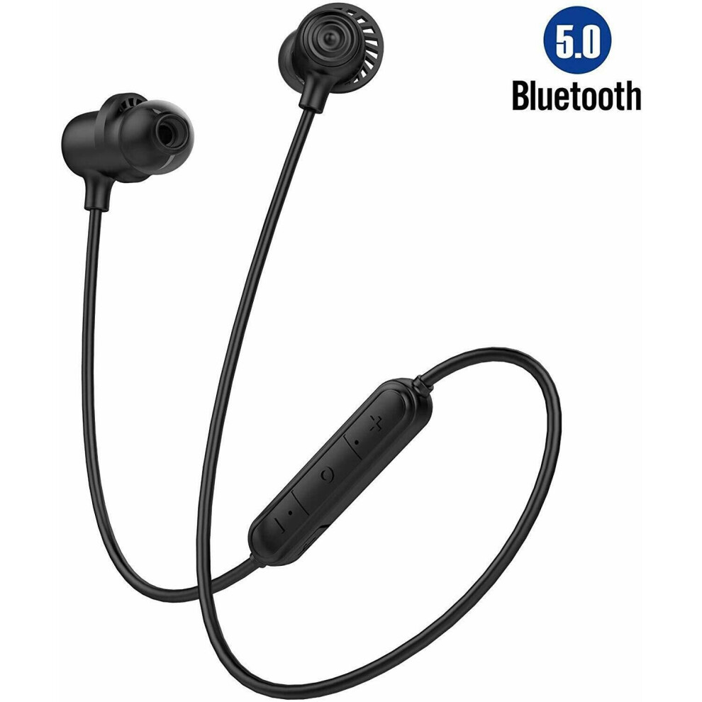 Bluetooth 5.0 Headphones,Ipx5 Waterproof Sports Wireless Earphones Black 5057103124374