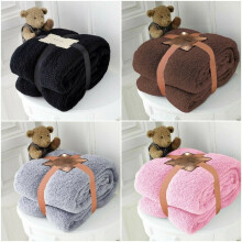 (Pink, Double ) Super Soft Luxury Teddy Bear Sherpa Throw Fleece Blanket Sofa Bed Warm Non Allergic