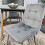 Round Grey Dining Table And 4 Grey Velvet Tufted Chairs Dining Set 6