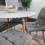 Round White Dining Table And 4 Grey Velvet Tufted Chairs Dining Set 6