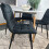 Round White Dining Table And 4 Black Velvet Tufted Chairs Dining Set 5