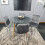 Round Grey Dining Table And 4 Grey Velvet Tufted Chairs Dining Set 13