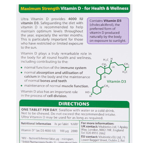 Vitabiotics Ultra Vitamin D 4000 iu Maximum Strength 96 Tablets 1