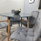 Round Grey Dining Table And 4 Grey Velvet Tufted Chairs Dining Set 9