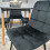 Round Grey Dining Table And 4 Black Velvet Tufted Chairs Dining Set 6