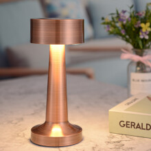 (Bronze) Cordless Table Lamp LED Vintage Dimmable Bar Lamp