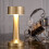 (Gold) Cordless Table Lamp LED Vintage Dimmable Bar Lamp 5
