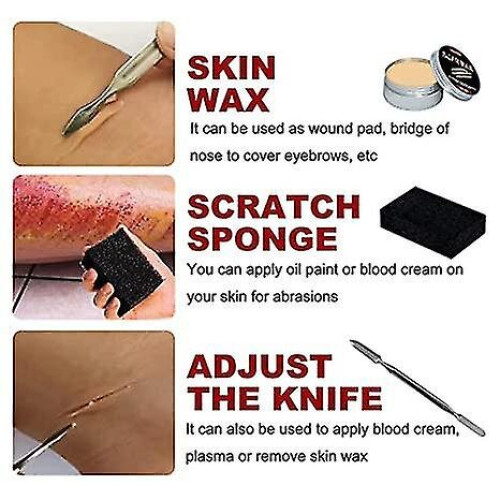 Halloween Makeup Kit Special Effects Scary Wound Sculpting Makeup Set With Tools 2