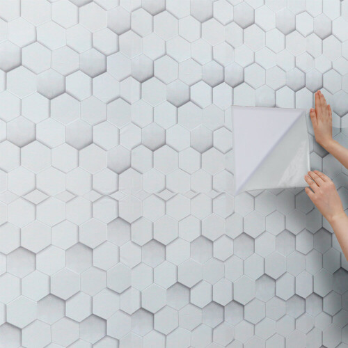 Living And Home 3D Hexagonal Modern PVC Wallpaper Home Wall Decoration 2