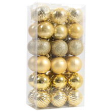 (Gold) 36 Pieces Xmas Ball Ornament Christmas Tree Deluxe Bauble Set