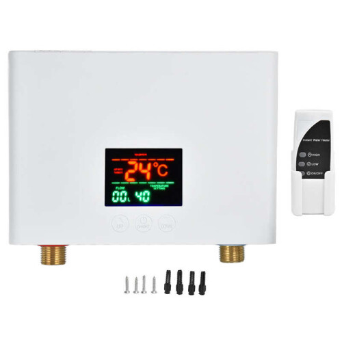 (White) Electric Instant Water Heater Touch Remote Control