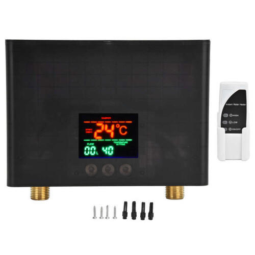 (Black) Electric Instant Water Heater Touch Remote Control