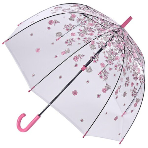 Fulton Birdcage Clear Dome Umbrella - Sketchy Sprigs 1