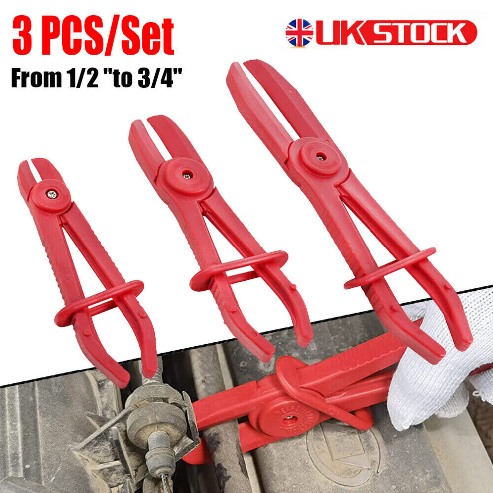 3Pc Flexible Hose Clamp Pipe Pliers Set Clamping Fuel Water Line Plier 097325003458