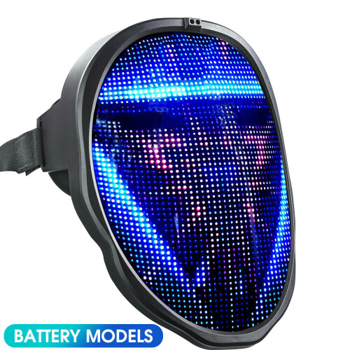 Masque complet LED Halloween Masque programmable App Control Chargeable 2
