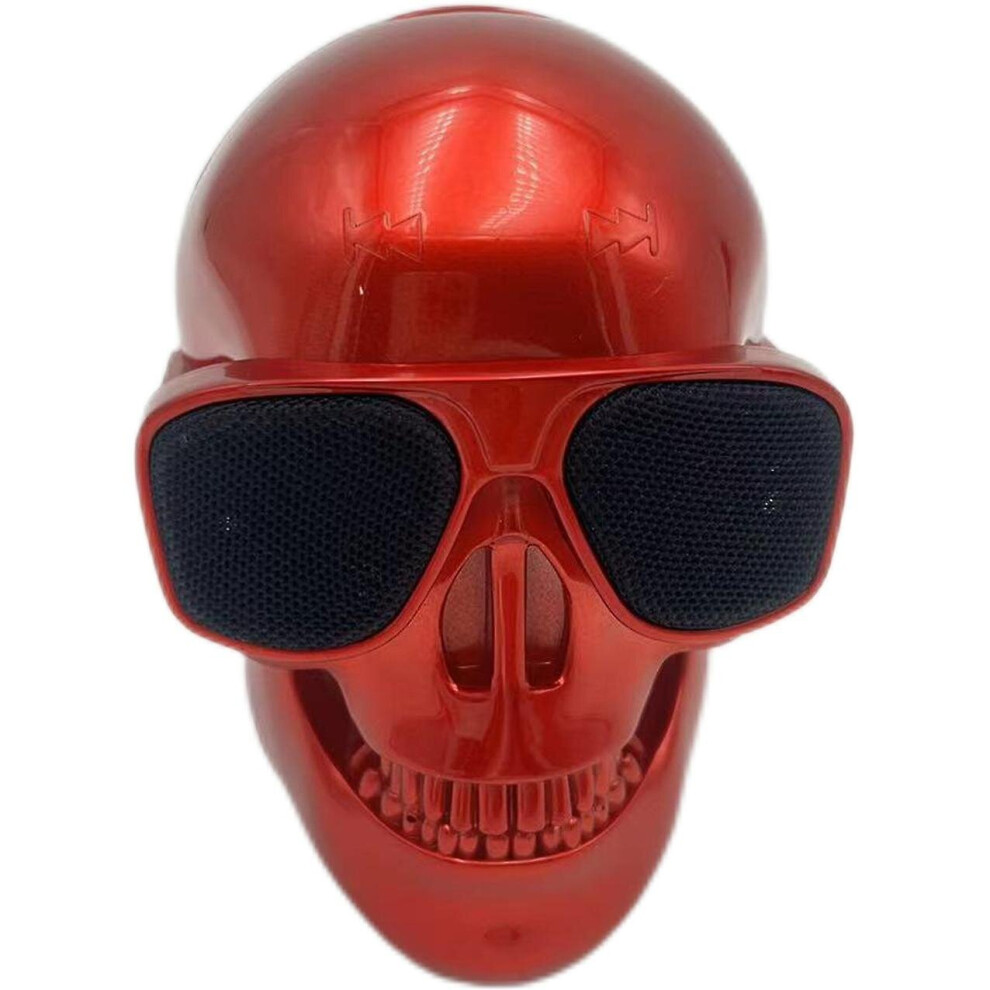 (Red) Skull Bluetooth Speaker Portable Skeleton Bass Stereo Mp3 Player Halloween Gift Red 768622506200
