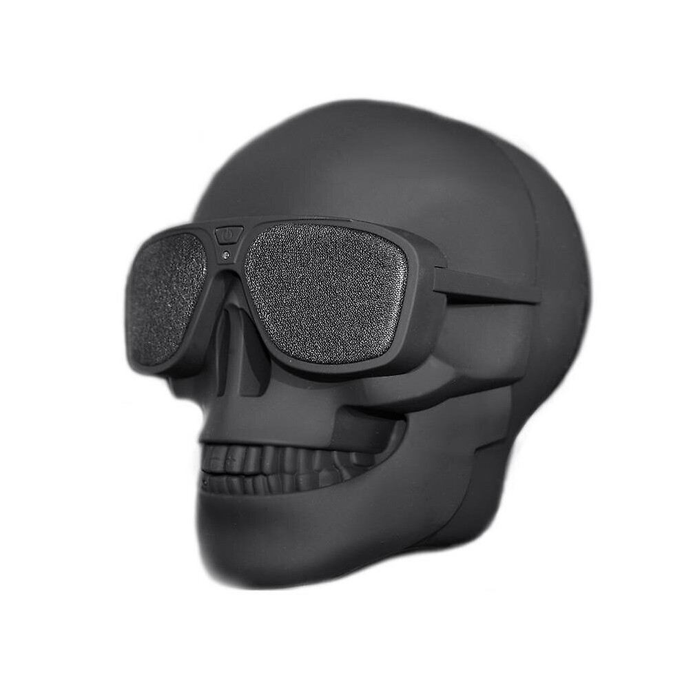 (Black) Skull Bluetooth Speaker Portable Skeleton Bass Stereo Mp3 Player Halloween Gift Black 768622506262
