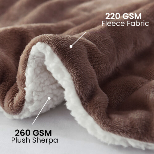 (Single, Brown ) Heavy Thick Blanket Bed Throw-Single Double King Size-Warm Fluffy for Extreme Winters 2