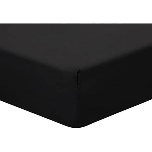 (Black) Best Plain Pollycotton Fitted Sheet Bunk Bed 4-Ft samll Double Fitted Sheets AmigoZone