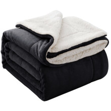 (Single, Black) Heavy Thick Blanket Bed Throw-Single Double King Size-Warm Fluffy for Extreme Winters
