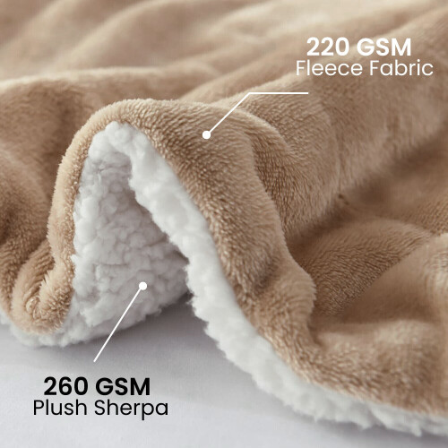 (Single Camel) Heavy Thick Blanket Bed Throw-Single Double King Size-Warm Fluffy for Extreme Winters 2