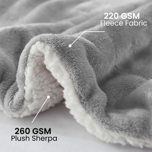 (Single, Silver) Heavy Thick Blanket Bed Throw-Single Double King Size-Warm Fluffy for Extreme Winters 1