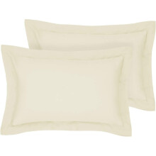 (Cream, Oxford Pair Of Pillow Cases) Deep25cm Fitted Sheets Bed Sheets & Pillow Cases