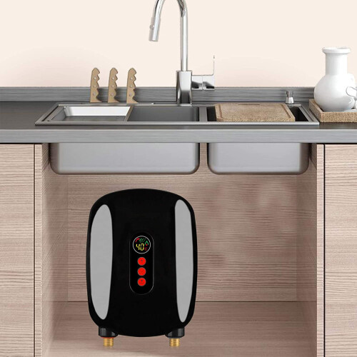 (Black) Mini Water Heater Electric Tankless Water Heaters 2