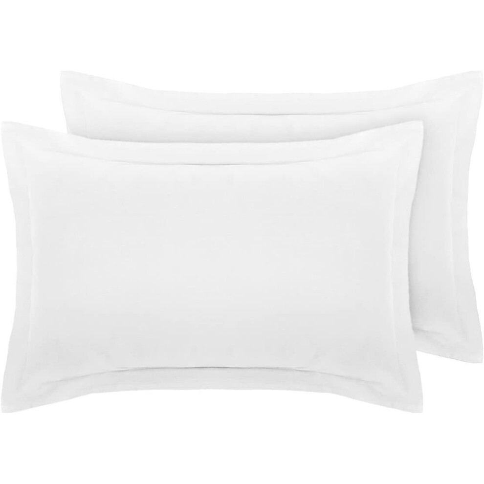 (White, Oxford Pair Of Pillow Cases) Deep25cm Fitted Sheets Bed Sheets & Pillow Cases-image-OPC-P9VHTDP-NEW