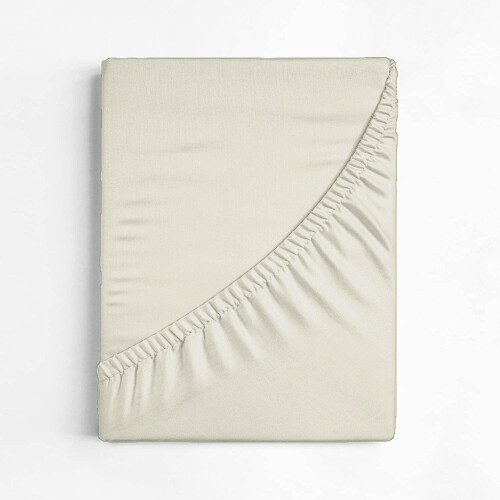 (Cream, 4FT Small Double) Deep25cm Fitted Sheets Bed Sheets & Pillow Cases 2
