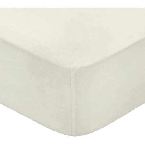 (Cream, 4FT Small Double) Deep25cm Fitted Sheets Bed Sheets & Pillow Cases